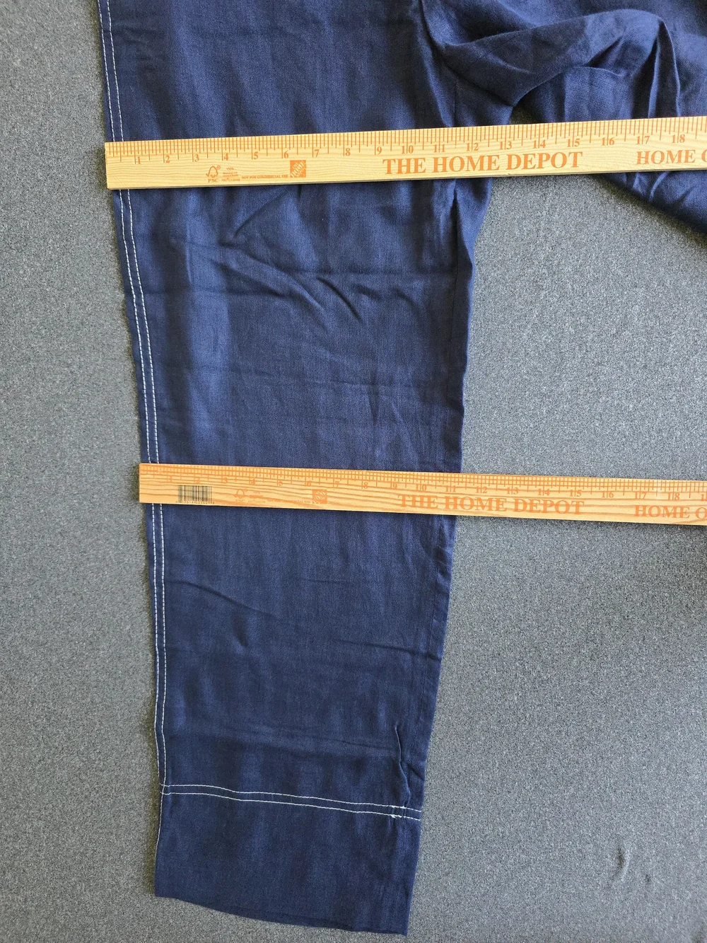 Zara Contrast Stitch 100% Linen Pants Men's Size 32 Navy